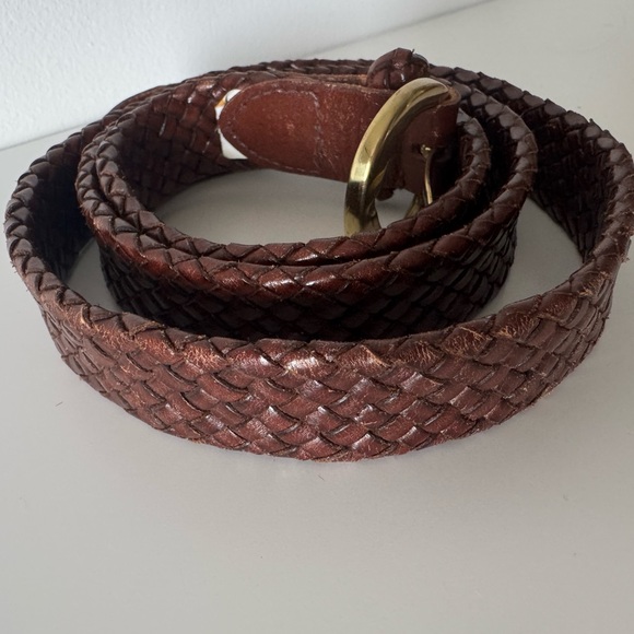 Talbots Accessories - Talbots Brown Braided Leather Belt